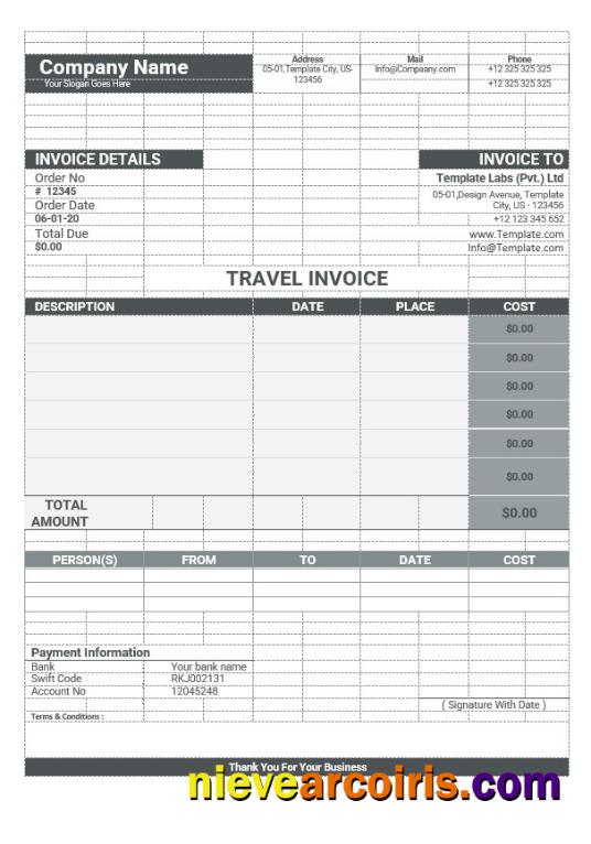 Sample Travel Invoice